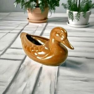Quaint Retro Frankoma Mallard Duck Planter for Rustic Farmhouse Decor
